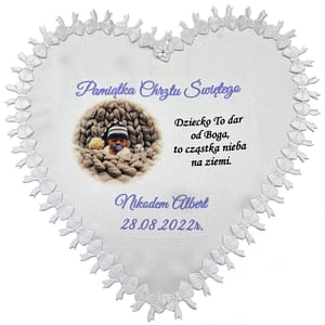 szatka do chrztu dla chłopca ze zdjęciem